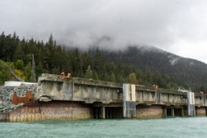 The Lutak Dock is more than 50 years old, but efforts to repair and improve it have taken decades to come to fruition. (Lex Treinen/Chilkat Valley News)