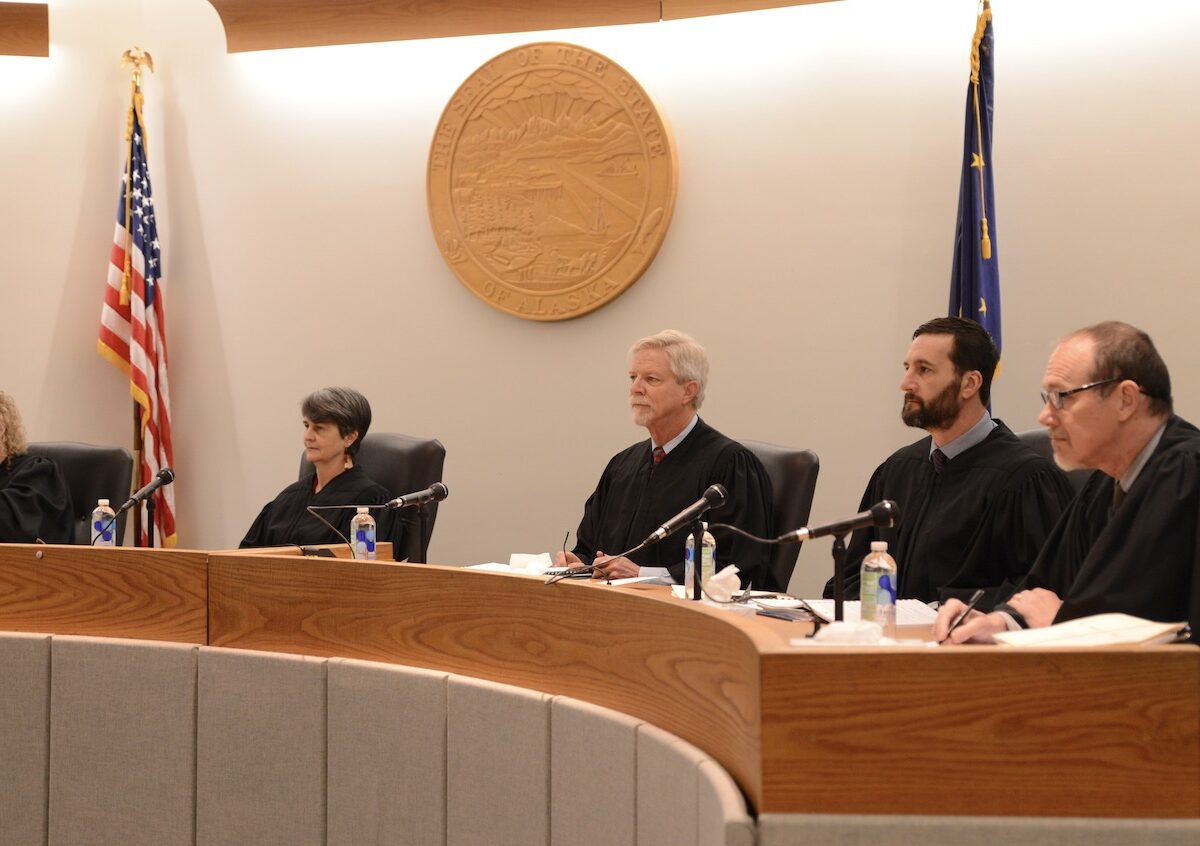 The Alaska Supreme Court is seen on Thursday, Feb. 8, 2024, in Juneau. (Photo by James Brooks/Alaska Beacon)