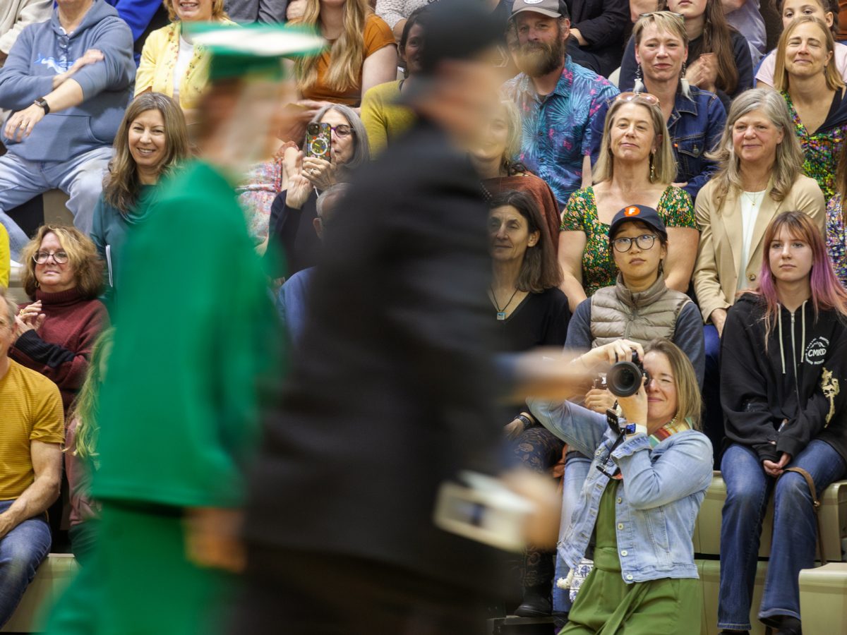 A crowd of about 250 people gathered for the senior high school graduation on Tuesday, May 21, 2024, in Haines, Alaska. (Rashah McChesney/Chilkat Valley News)