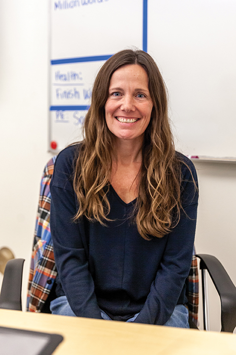 Ericka Jensen is the Haines School District's newest middle school health, 6th grade social studies and 6th grade physical education teacher, shown here on September 21, 2024, in Haines, Alaska. (Rashah McChesney/Chilkat Valley News)